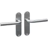 Intersteel Deurkruk Luzern basic op schild ovaal 185x41mm blind RVS geborsteld