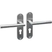 Intersteel Deurkruk Jura basic op schild ovaal 185x41mm profielcilinder 55mm RVS geborsteld