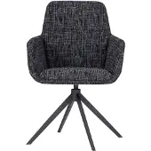 Woood Grant Eetkamerstoel Met Armleuning - Melange - Zwart - 88x61x63