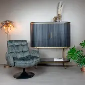 Tower Living Draaifauteuil Tropea - Donkergroen Kunststof - Met Armleuning - 87x83x95cm