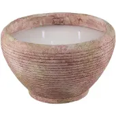 Ptmd Pedro Brown Cement Outdoor Candle Striped L