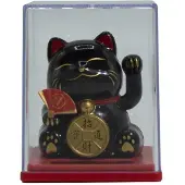 Ancient Wisdom Mini Solar Powered Money Cat in Box - Black