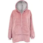 Unique living Ruby - Fleecevest met capuchon - Oudroze