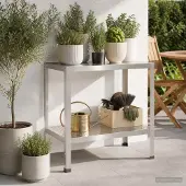 vidaXL Planttafel 80 x 50 x 80 cm Roestvrij staal zilver