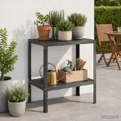 vidaXL Planttafel 100 x 50 x 80 cm Gepoedercoat staal Zwart