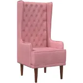 vidaXL Gecapitonneerde stoel met hoge rugleuning Roze fluweel