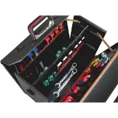 Parat Gereedsentas van rundleer, zwart/HDPE