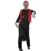 Smiffys Eng zombie hoge priester kostuum in zwart