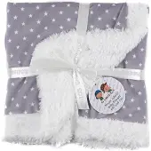 Gamberritos babydeken Star junior 80 x 110 cm polyester grijs
