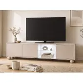 Vente-unique Tv-meubel 3 deuren en 2 nissen met leds - Beige MYVARO