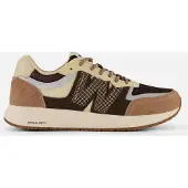 Woden Sneakers laag 'Rigmor Open Mesh' crème / duifblauw / bruin / chocoladebruin