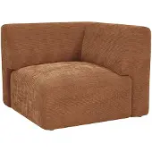 Vente-unique Hoekmodule fauteuil in terracotta fijn ribfluweel van Maison Céphy POGNI