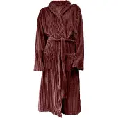 Eleganzzz Teddy Rib Fleece Badjas - bordeaux - S