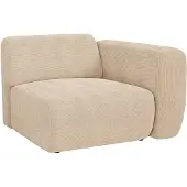Vente-unique Hoekmodule fauteuil rechts in beige fijn ribfluweel van Maison Céphy POGNI