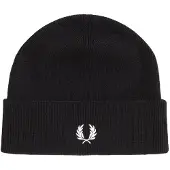 Fred perry Heren Klassieke Merino muts zwart (OSFA), Casual, Wol C3316