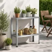 vidaXL Planttafel 80 x 40 x 80 cm Gegalvaniseerd staal zilver