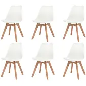vidaXL Eetkamerstoelen 6 st kunststof wit