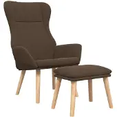 vidaXL Relaxstoel met voetenbank stof bruin