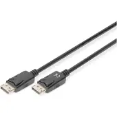 Digitus DB-340100-030-S DisplayPort-kabel DisplayPort Aansluitkabel DisplayPort-stekker, DisplayPort-stekker 3.00 m Zwart Vergulde steekcontacten, Folie