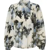 Fransa Blouse 'FRAriana' lichtbeige / lichtblauw / olijfgroen / zwart
