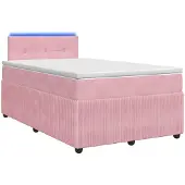 vidaXL Boxspringbed met matras en hoofdeinde, roze, 120 x 190 cm, fluweel
