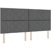vidaXL Opbergbed met hoofdeinde Donkergrijs 200 x 200 cm Stof