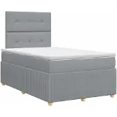 vidaXL Boxspringbed met matras Lichtgrijs 120 x 190 cm Stof