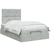 vidaXL Ottoman bed met matras Lichtgrijs 120 x 200 cm Fluweel