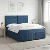 vidaXL Boxspringbed met matras met hoofdeinde Blauw 140 x 190 cm Stof