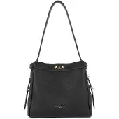 Lancaster Schoudertas 'Lancaster Sac hobo Avec fermoir M Lady ROMY Noir' zwart