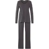Hanro Pyjama ' Cotton Silk ' grijs / donkergrijs