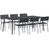 vidaXL Eetkamerset 7 st Antraciet Staal