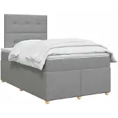 vidaXL Boxspringbed met matras Lichtgrijs 120 x 190 cm Stof