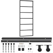 vidaXL Schuifdeur met beslag 76x205 cm aluminium en ESG-glas