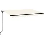 vidaXL Markies, handmatig intrekbaar, 400x350 cm, crème