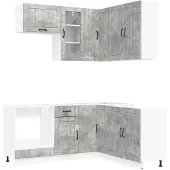 vidaXL Keukenelement LUCCA, 8 stuks, betonkleur, houtvezel