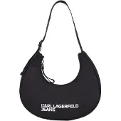 Karl Lagerfeld JEANS Schoudertas 'Essential' zwart / wit