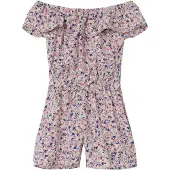 Name it NMFVINAYA SS PLAYSUIT F Meisjes Jumpsuit - White AlyssumPrint:Flower - Maat 104