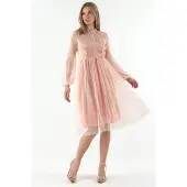 MSN Collection Kant A-Lijn Midi Jurk