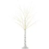 HOMCOM Verlichte Boom Kunststof, Metaal 22L x 22B x 150H cm Wit