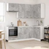 vidaXL Keukenblok LYON 8 st Betongrijs Bewerkt hout