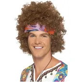 Smiffy Hippie pruik met hoofdband Jim