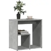 vidaXL Bijzettafels 2 st 50x30x50 cm bewerkt hout betongrijs