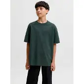 Jack & Jones JUNIOR oversized T-shirt - donkergroen Jongens Stretchkatoen Ronde hals - maat 128