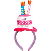 Boland Mini verjaardagshoed (roze / wit)