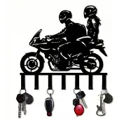 Dikom Merkloos Metalen Sleutelhanger Motorrijder - 30cm