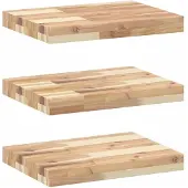 vidaXL Wandschappen 3 st zwevend 60x30x4 cm onbehandeld acaciahout