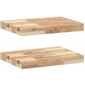 vidaXL Wandschappen 2 st zwevend 60x30x4 cm onbehandeld acaciahout