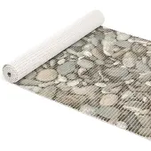 ANRO Badmat Stenen Wit 65x400cm Antislip Douchemat Afwasbaar Sneldrogend