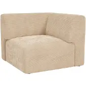 Vente-unique Hoekmodule fauteuil in beige fijn ribfluweel van Maison Céphy POGNI